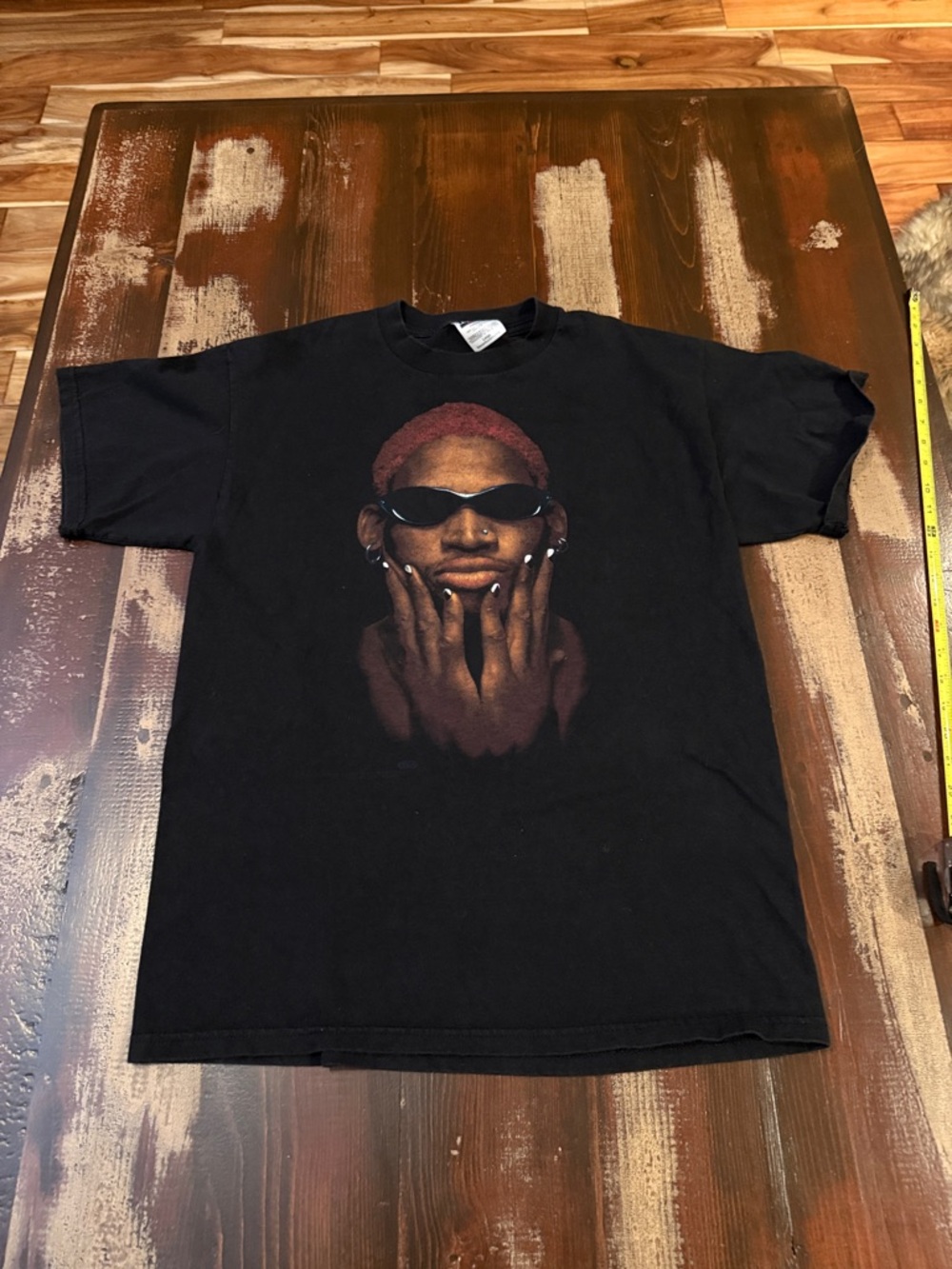 Dennis Rodman black Graphic Men's Tee with Artistic Portrait
